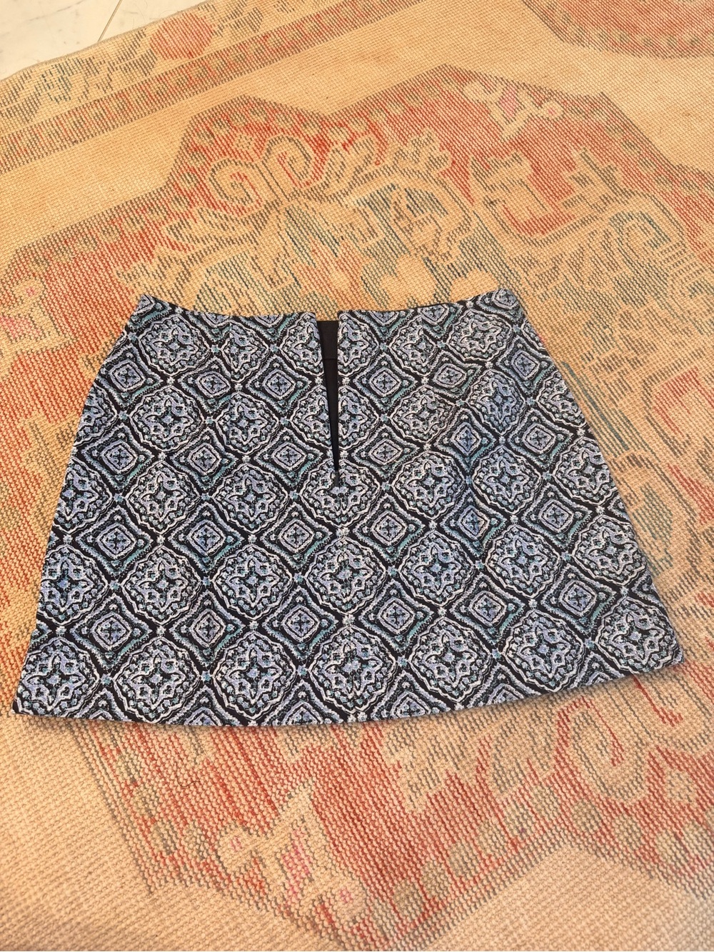 Gidget Blue Patterned Mini Skirt - Picture 4 of 5